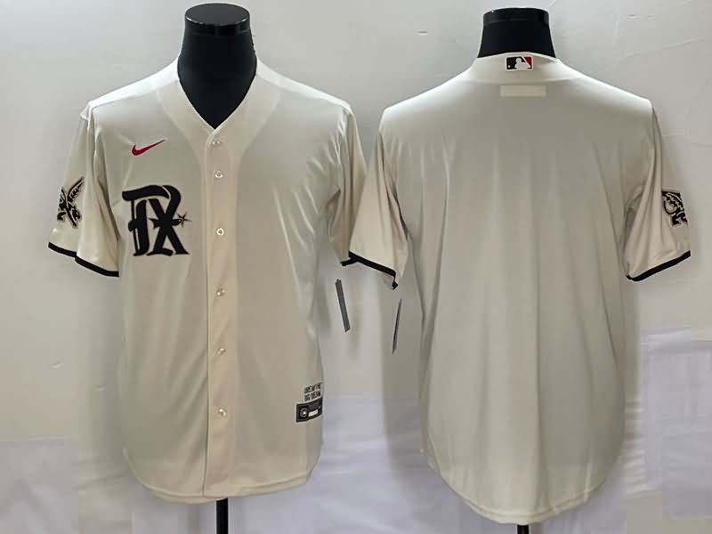 Texas Rangers Cream MLB Jersey 02