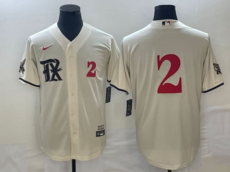 Texas Rangers Cream MLB Jersey 02