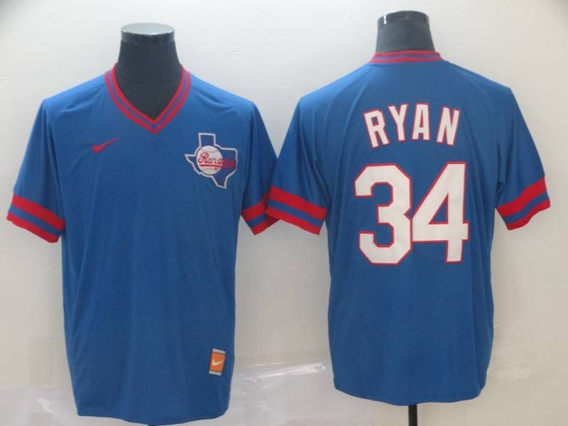 Texas Rangers Blue Retro MLB Jersey