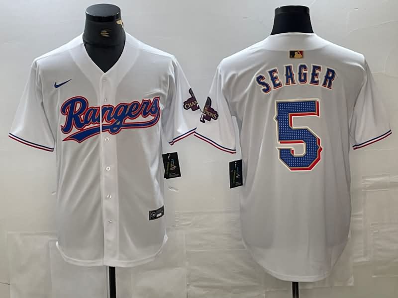 Texas Rangers White MLB Jersey 02