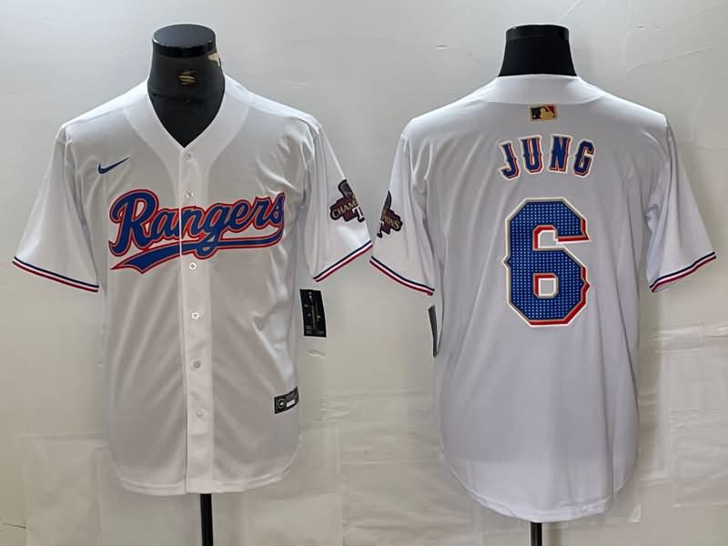 Texas Rangers White MLB Jersey 02