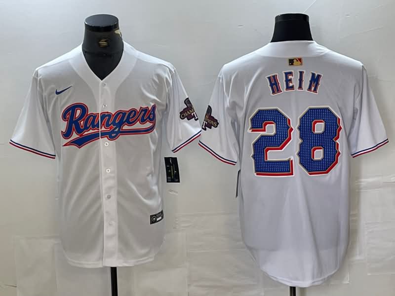 Texas Rangers White MLB Jersey 02