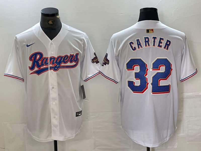 Texas Rangers White MLB Jersey 02