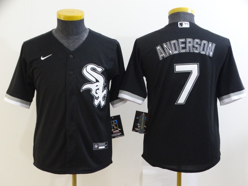 Kids Chicago White Sox ANDERSON #7 Black MLB Jersey
