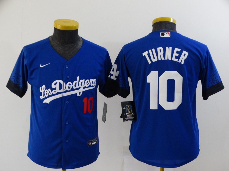 Kids Los Angeles Dodgers TURNER #10 Blue MLB Jersey