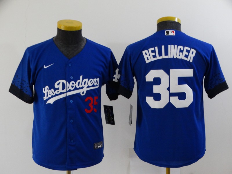 Kids Los Angeles Dodgers BELLINGER #35 Blue MLB Jersey