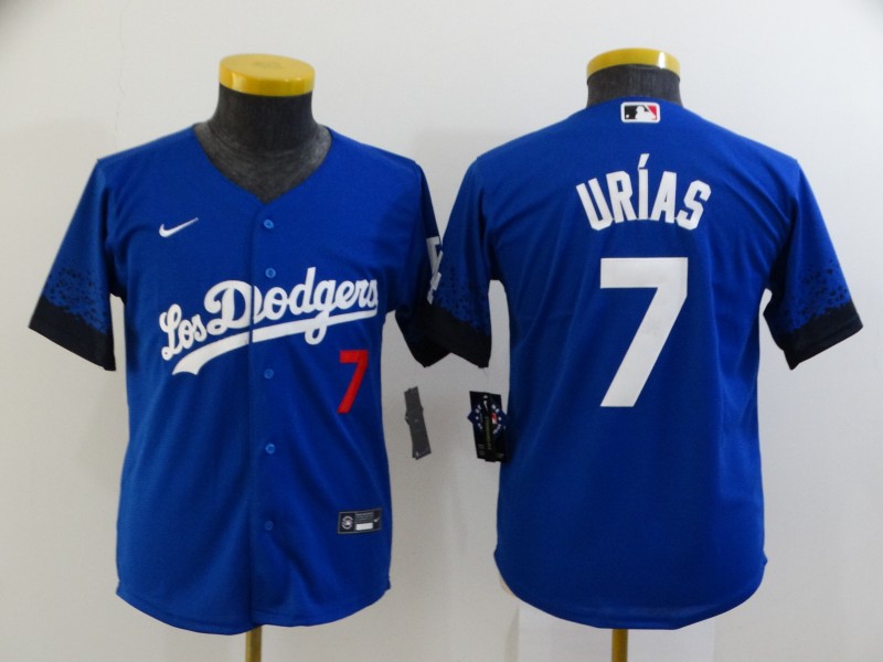 Kids Los Angeles Dodgers URIAS #7 Blue MLB Jersey 02
