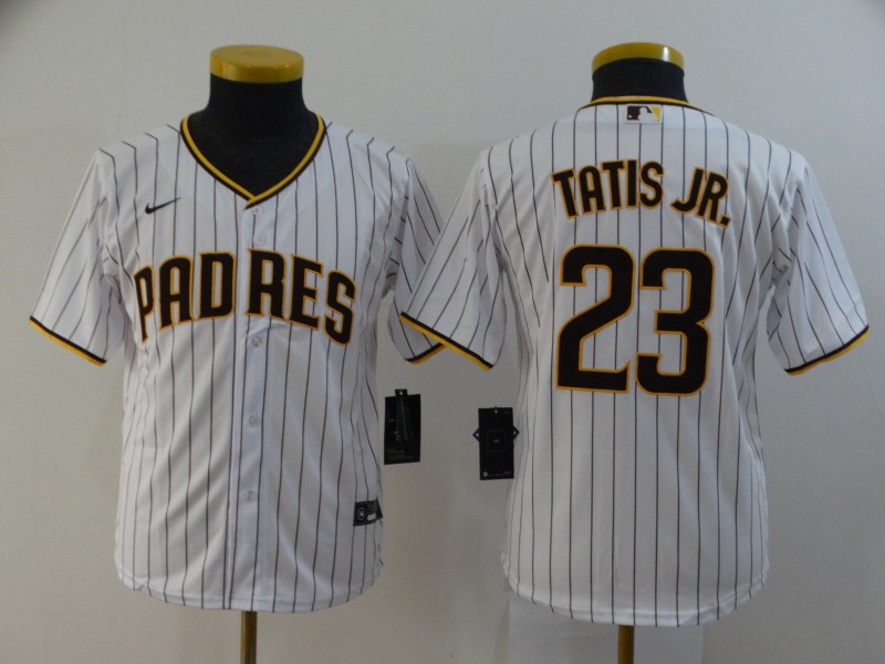 Kids San Diego Padres TATIS JR. #23 White MLB Jersey