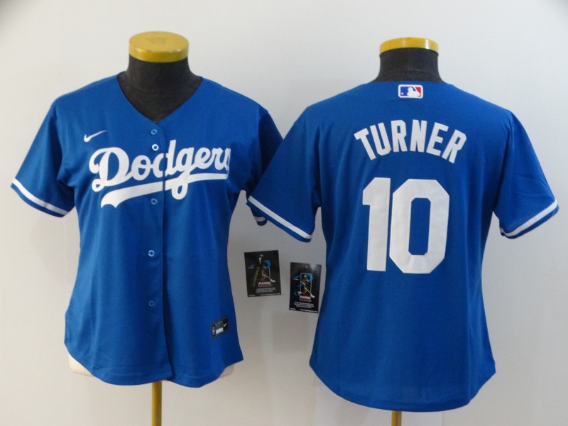 Los Angeles Dodgers TURNER #10 Blue Women MLB Jersey