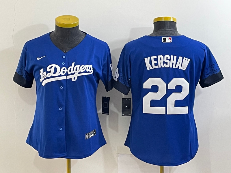 Los Angeles Dodgers KERSHAW #22 Blue Women MLB Jersey