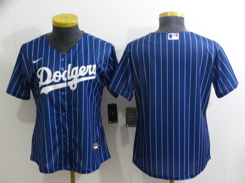 Los Angeles Dodgers Custom Dark Blue Retro Women MLB Jersey