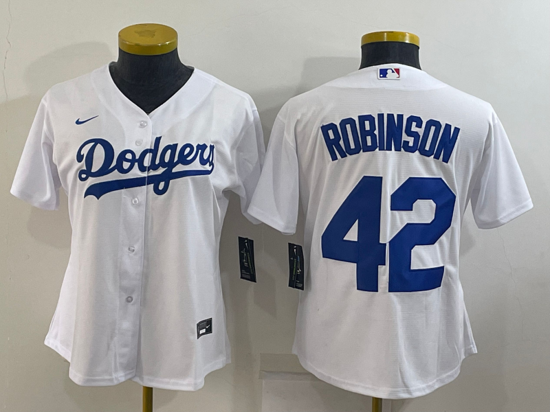 Los Angeles Dodgers ROBINSON #42 White Women MLB Jersey