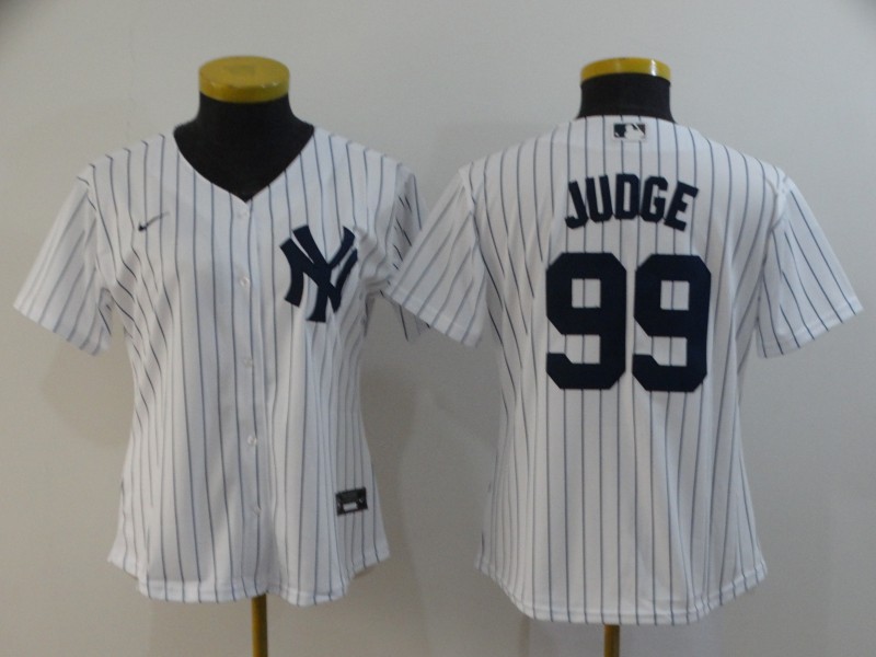 New York Yankees JUDGE #99 White Women MLB Jersey