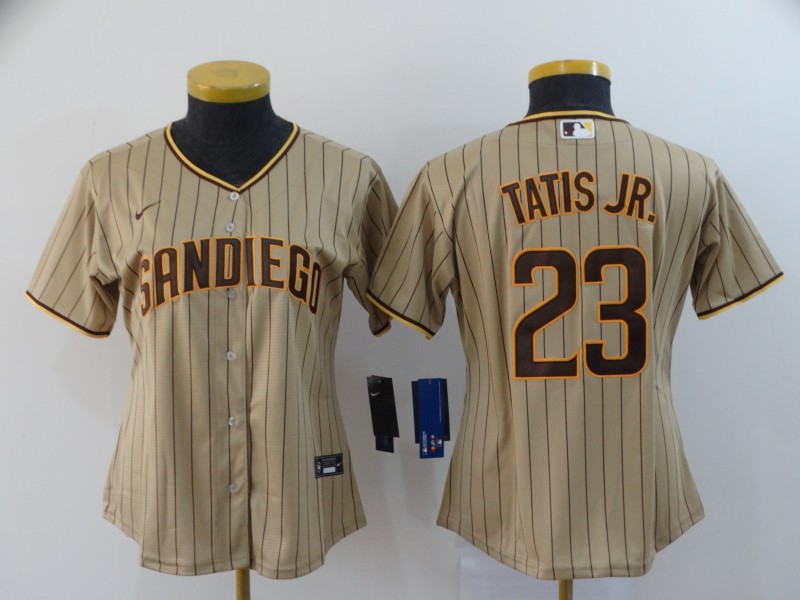 San Diego Padres TATIS JR. #23 Tan Women MLB Jersey