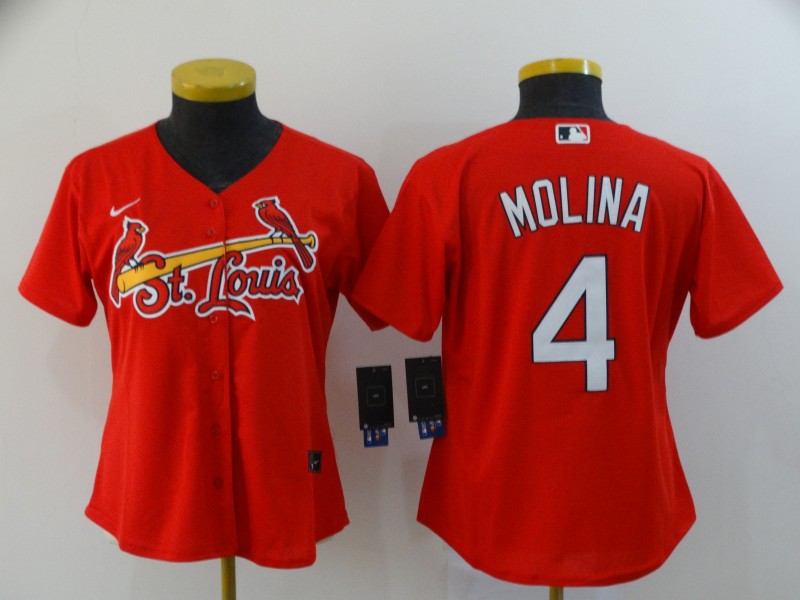 St. Louis Cardinals MOLINA #4 Red Women MLB Jersey