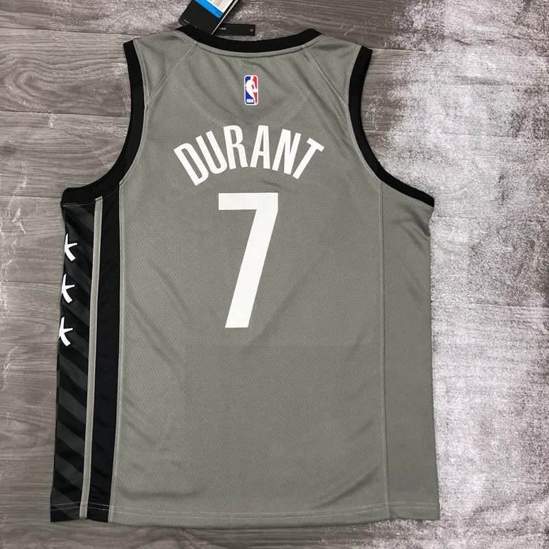 Brooklyn Nets 20/21 Grey AJ Basketball Jersey (Hot Press)