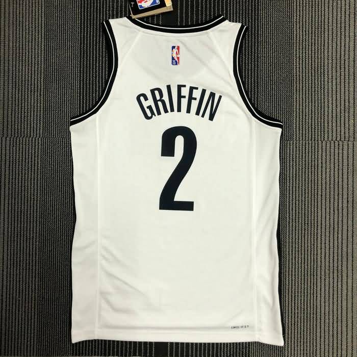 Brooklyn Nets 21/22 White Basketball Jersey (Hot Press)