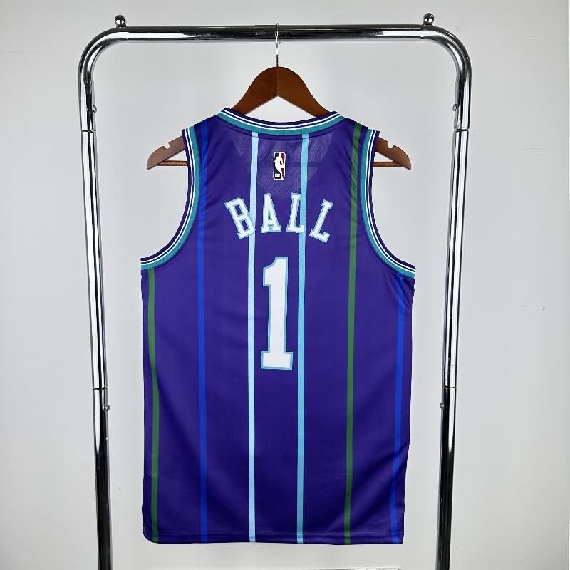 Charlotte Hornets 19/20 Purple AJ Basketball Jersey (Hot Press)