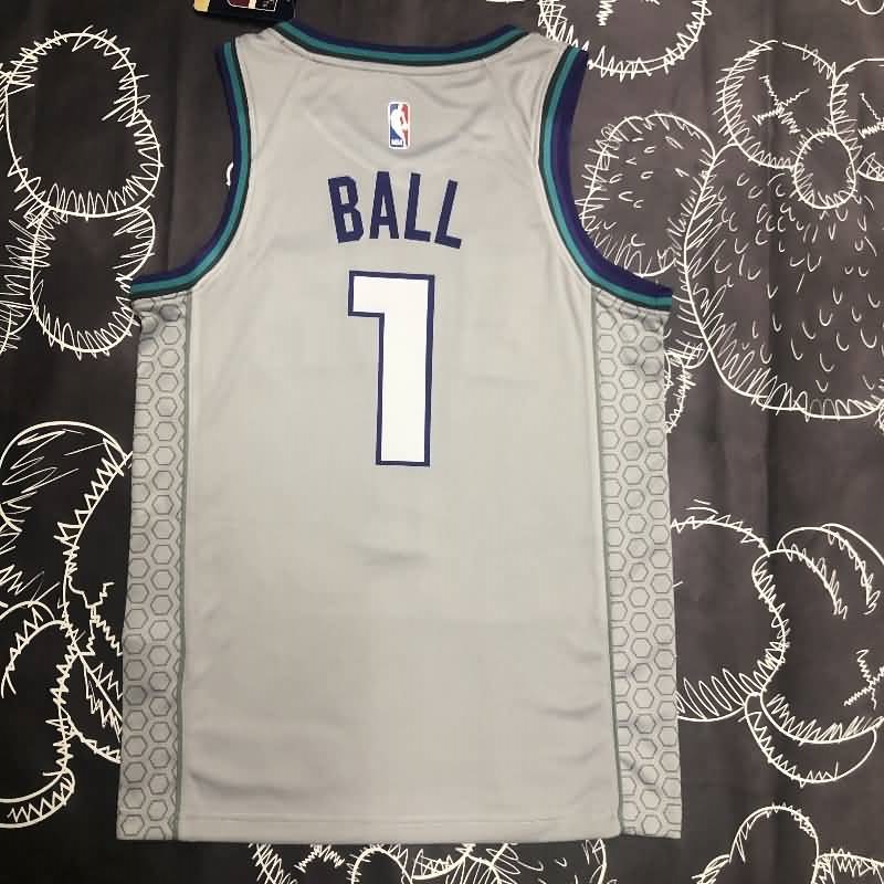 Charlotte Hornets 2019 Grey AJ Basketball Jersey (Hot Press)