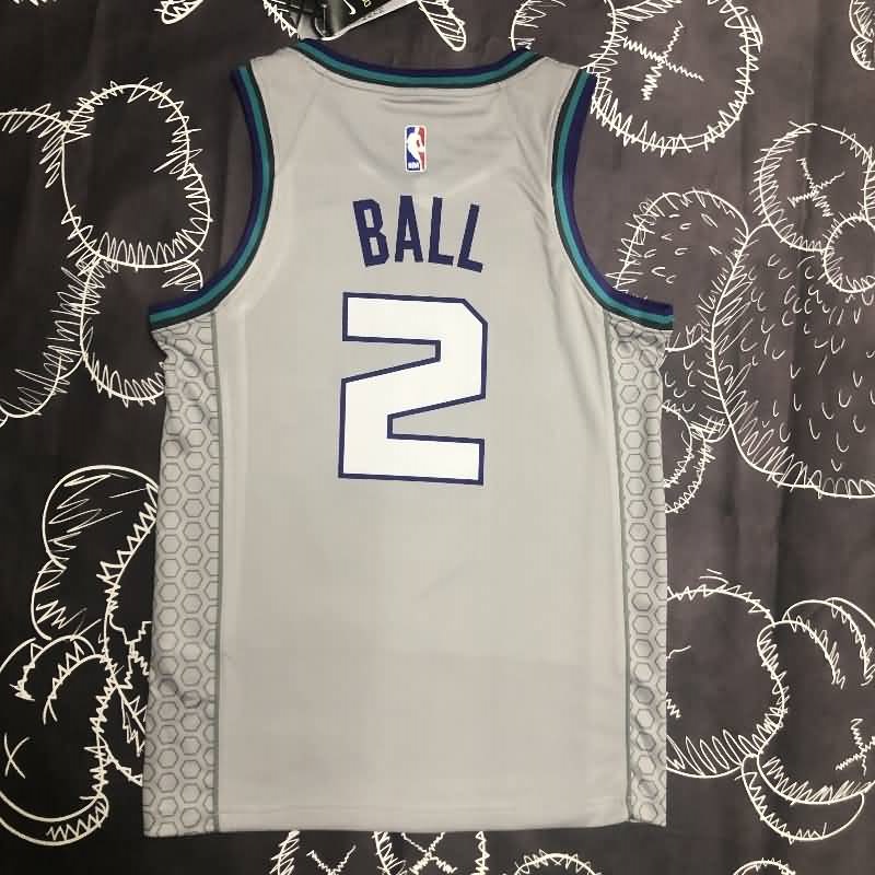 Charlotte Hornets 2019 Grey AJ Basketball Jersey (Hot Press)