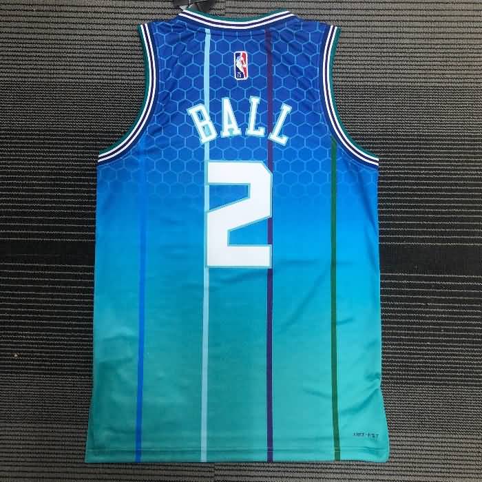 Charlotte Hornets 21/22 Blue City AJ Basketball Jersey (Hot Press)