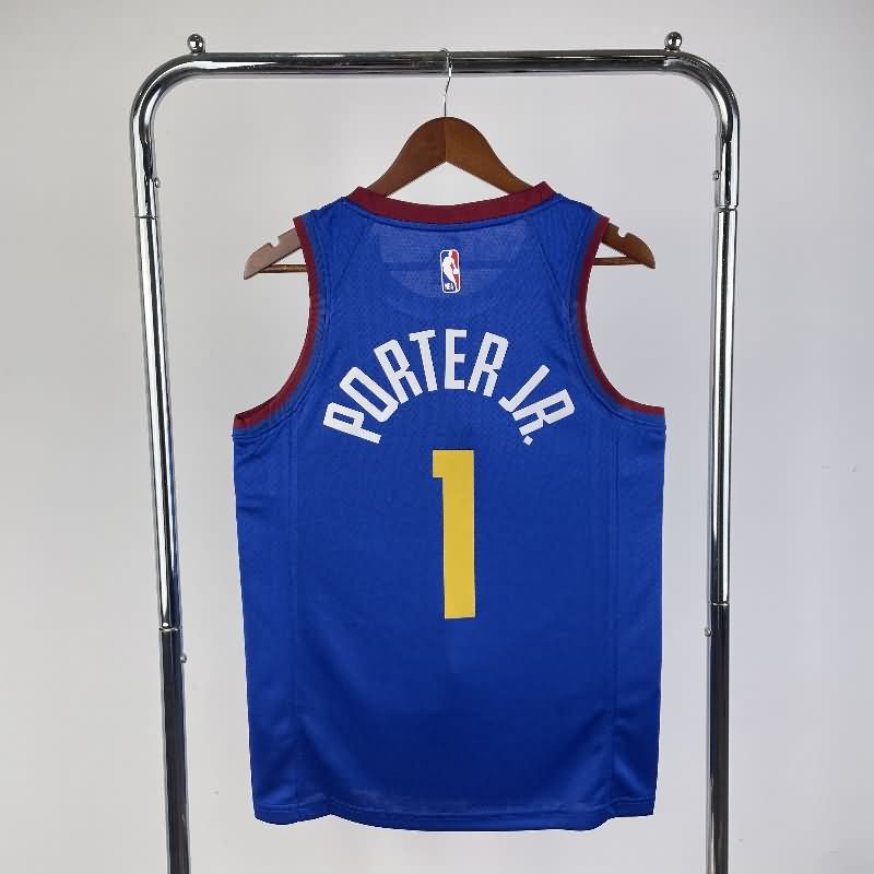 Denver Nuggets 21/22 Blue AJ Basketball Jersey (Hot Press)