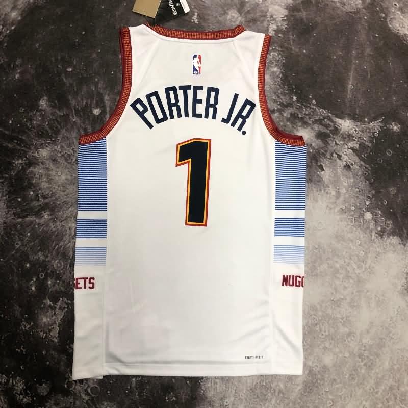 Denver Nuggets 22/23 White City Basketball Jersey (Hot Press)