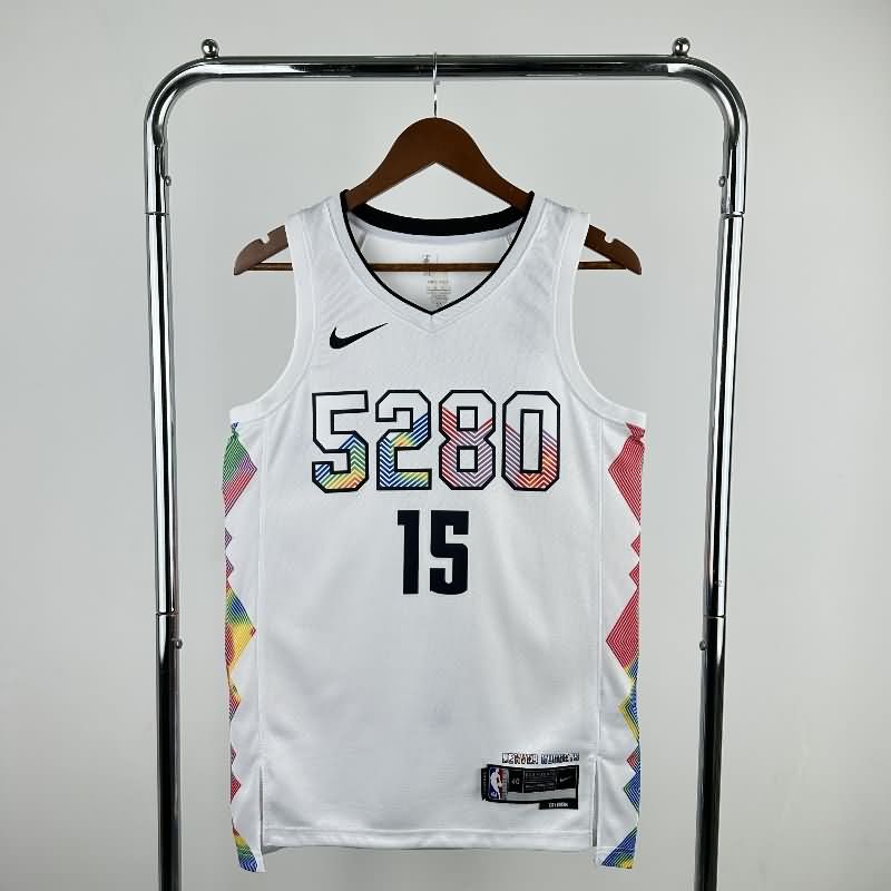 Denver Nuggets 24/25 White City Basketball Jersey (Hot Press)