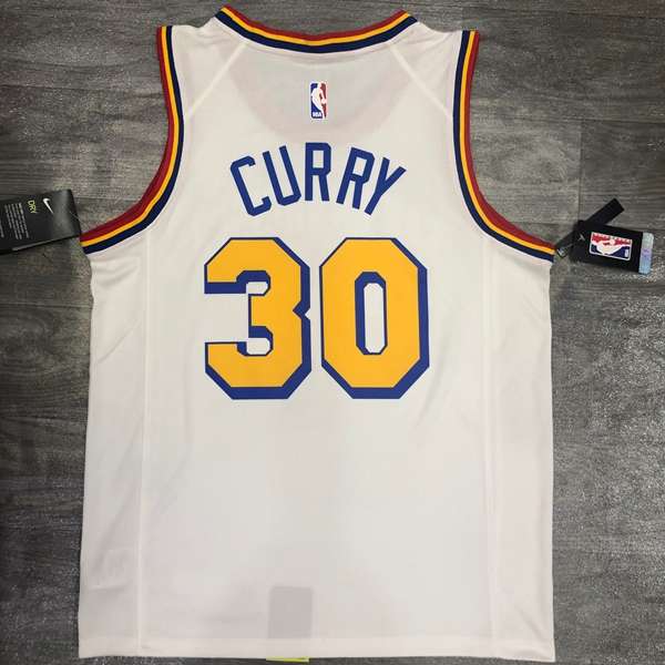 Golden State Warriors 20/21 White Basketball Jersey 02 (Hot Press)