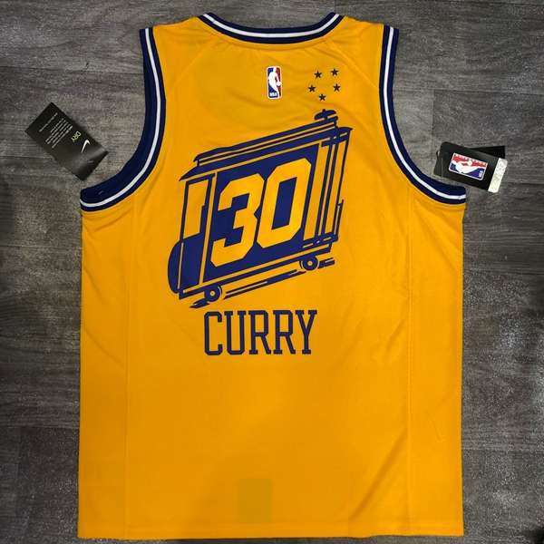 Golden State Warriors 20/21 Yellow Car Basketball Jersey (Hot Press)