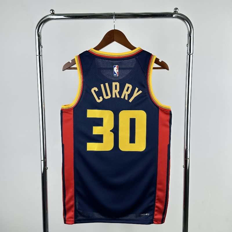 Golden State Warriors 24/25 Dark Blue City Basketball Jersey (Hot Press)