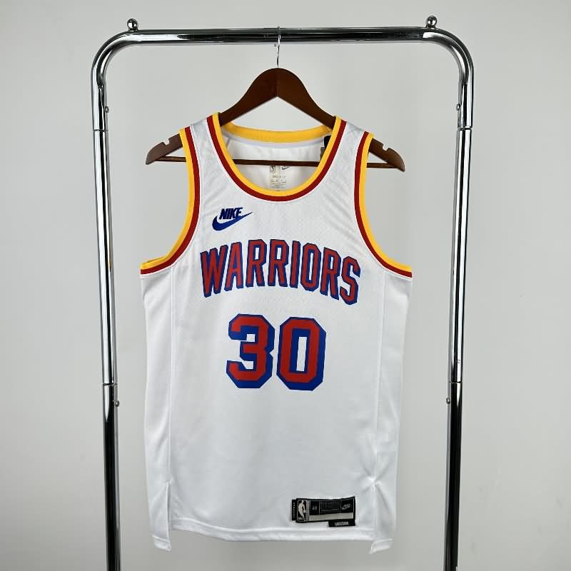 Golden State Warriors 24/25 White Classics Basketball Jersey (Hot Press)