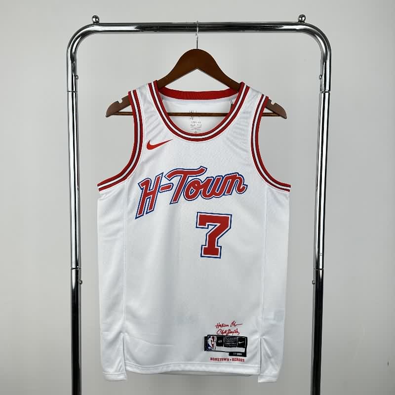 Houston Rockets 25/26 White City Basketball Jersey (Hot Press) Houston Rockets 25/26 White City Basketball Jersey (Hot Press)