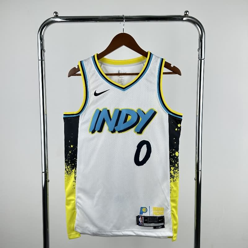 Indiana Pacers 24/25 White City Basketball Jersey (Hot Press)