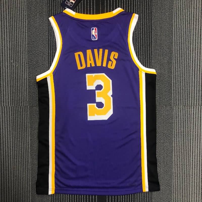 Los Angeles Lakers 21/22 Purple AJ Basketball Jersey (Hot Press)