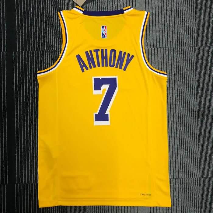 Los Angeles Lakers 21/22 Yellow Basketball Jersey (Hot Press)