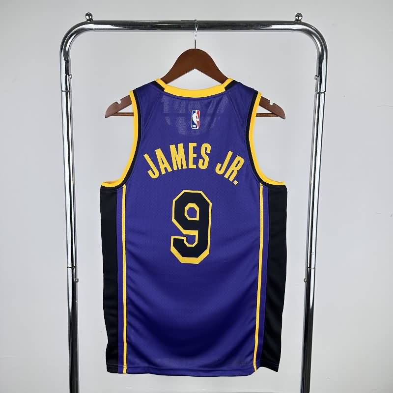 Los Angeles Lakers 22/23 Purple AJ Basketball Jersey (Hot Press)