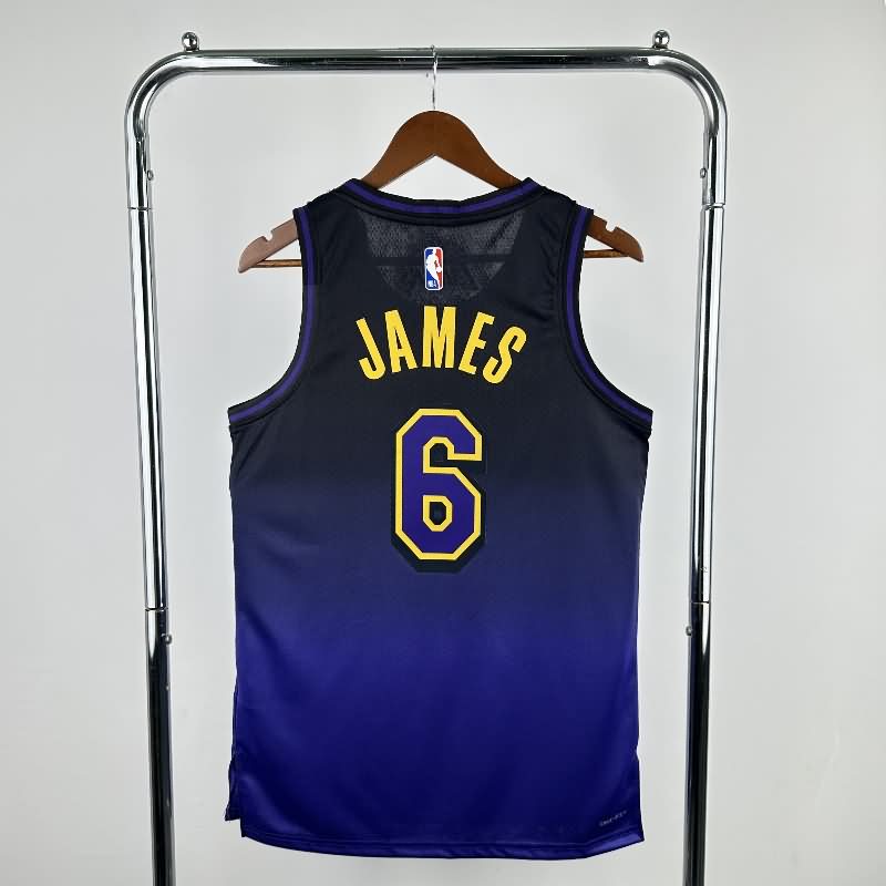 Los Angeles Lakers 24/25 Purple City Basketball Jersey (Hot Press)