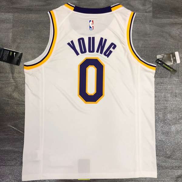 Los Angeles Lakers White Basketball Jersey 02 (Hot Press)