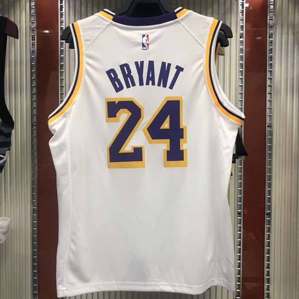 Los Angeles Lakers White Basketball Jersey 02 (Hot Press)