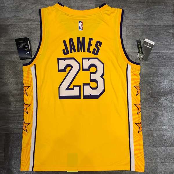 Los Angeles Lakers Yellow Basketball Jersey 02 (Hot Press)