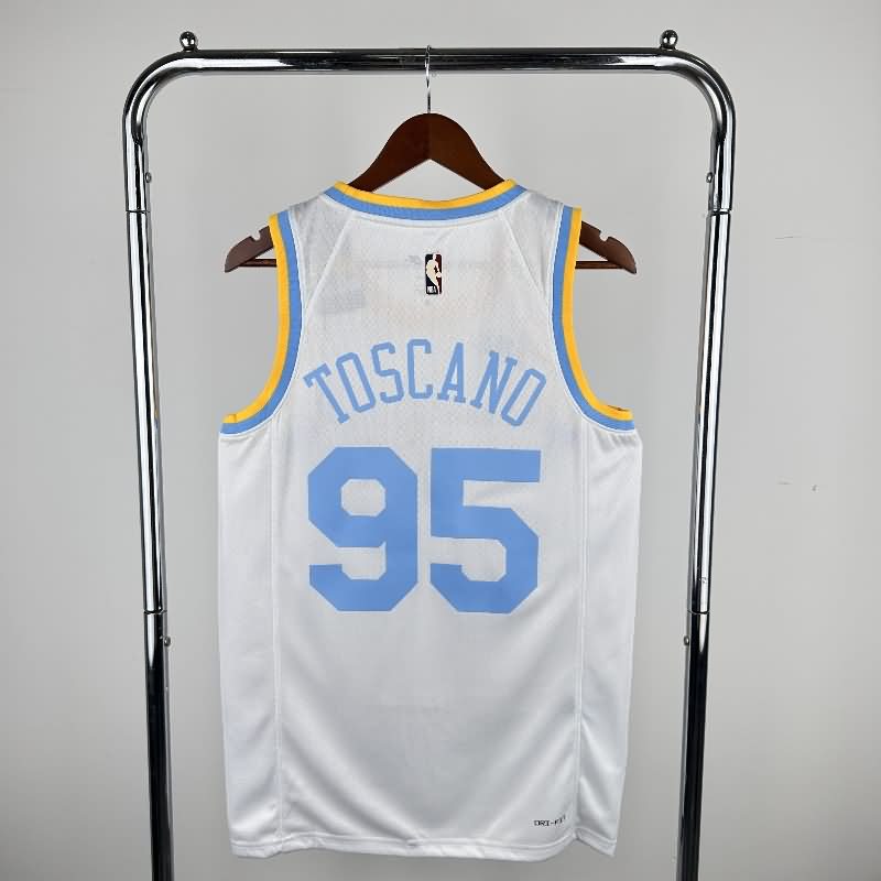 Los Angeles Lakers White Classics Basketball Jersey 02 (Hot Press)