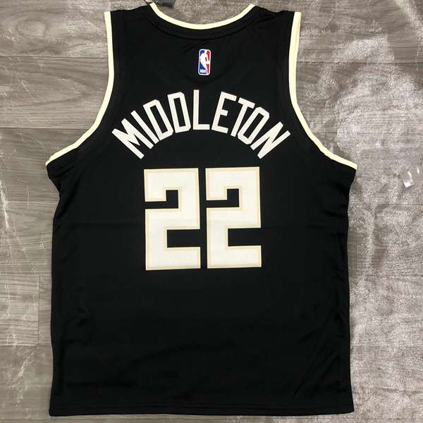 Milwaukee Bucks 20/21 Black AJ Basketball Jersey (Hot Press)