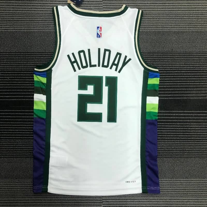 Milwaukee Bucks 21/22 White City Basketball Jersey (Hot Press)