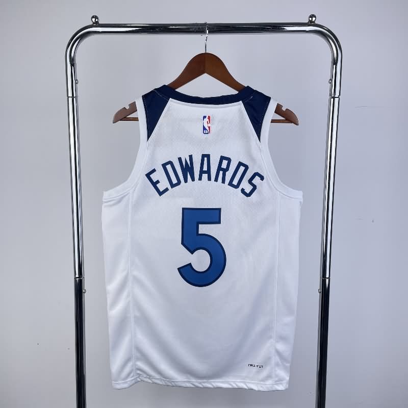 Minnesota Timberwolves 22/23 White Basketball Jersey 02 (Hot Press)