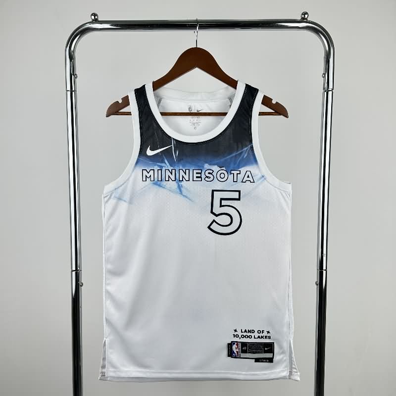 Minnesota Timberwolves 24/25 White City Basketball Jersey (Hot Press)