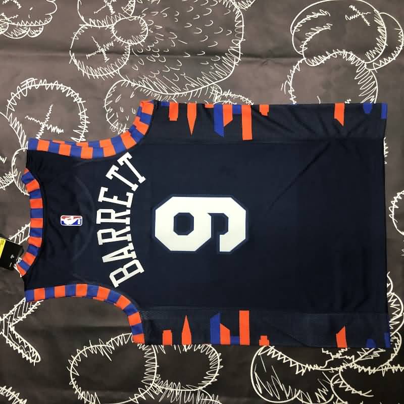 New York Knicks Dark Blue Basketball Jersey (Hot Press)