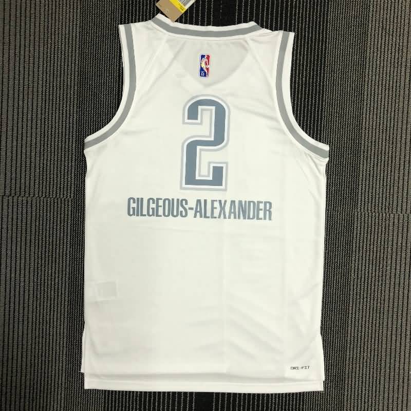 Oklahoma City Thunder 21/22 White City Basketball Jersey (Hot Press)