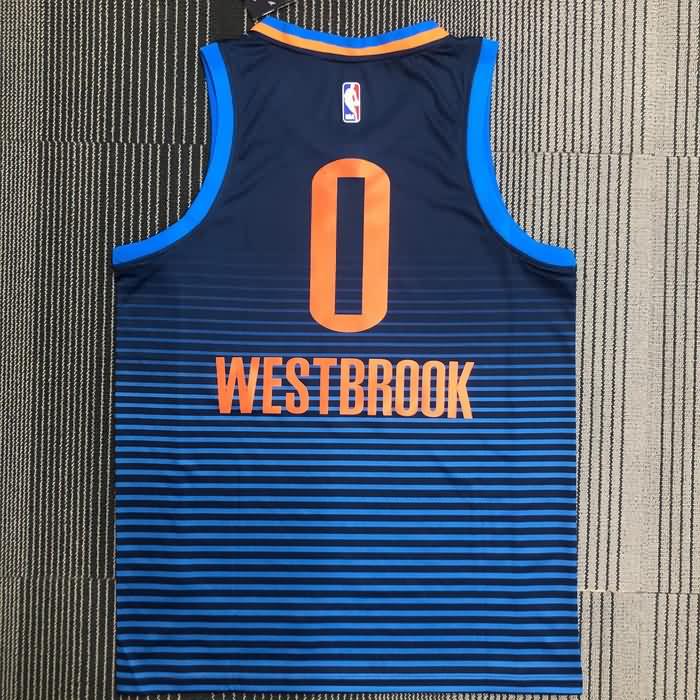 Oklahoma City Thunder Dark Blue Basketball Jersey (Hot Press)