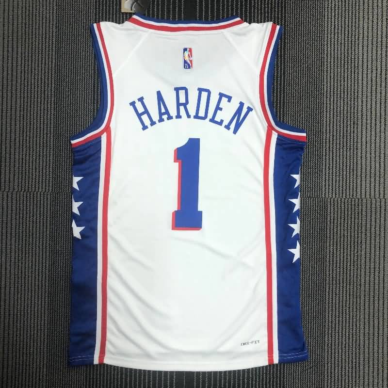 Philadelphia 76ers 21/22 White Basketball Jersey (Hot Press)